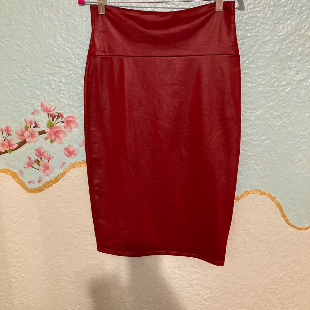 Faux leather skirt